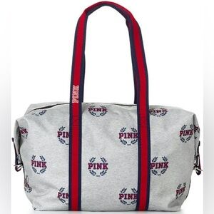 PINK Victoria's Secret Gray and Red Tote Bag